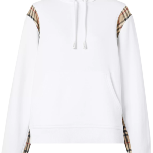 Burberry Vintage Check Panel Oversized Hoodie ‘white’